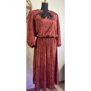 Vintage Via Sant Andrea Red Dress Secretary/Geek Shoulder Pads Boardroom Boss